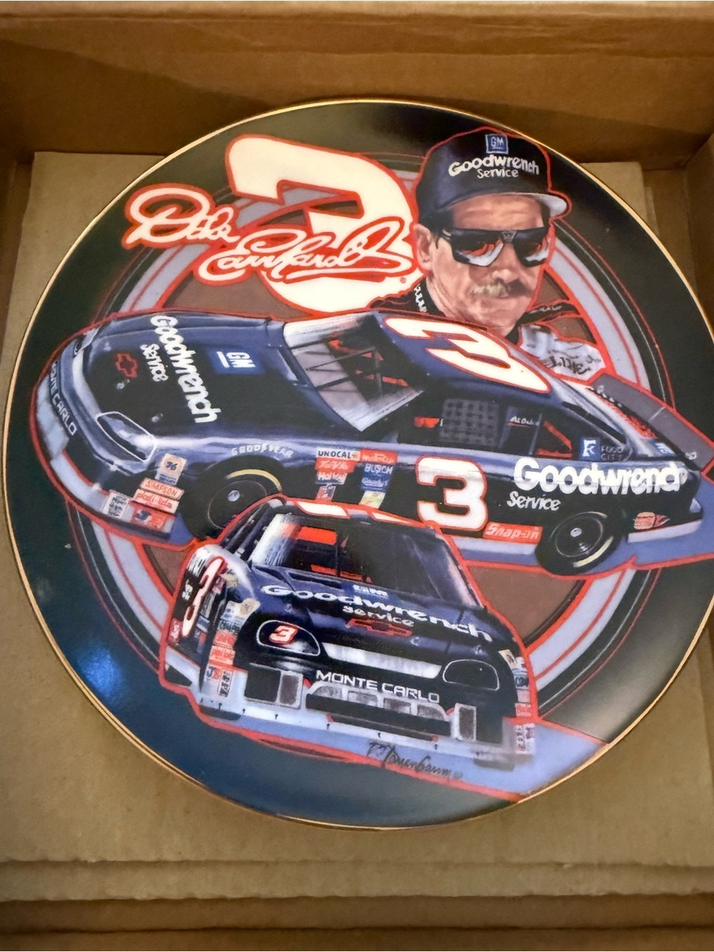 Goodwrench #3 Dale Earnhardt Collector Plate - Black & Red